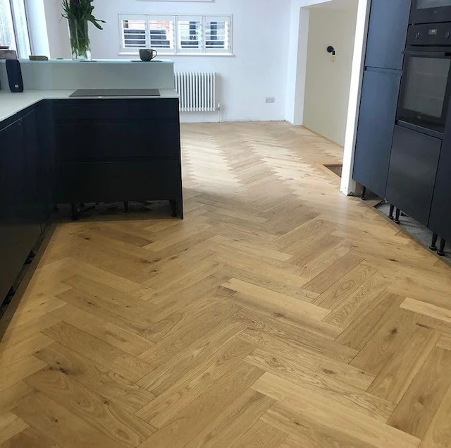 Select Oak Large Herringbone Brushed UV Oiled