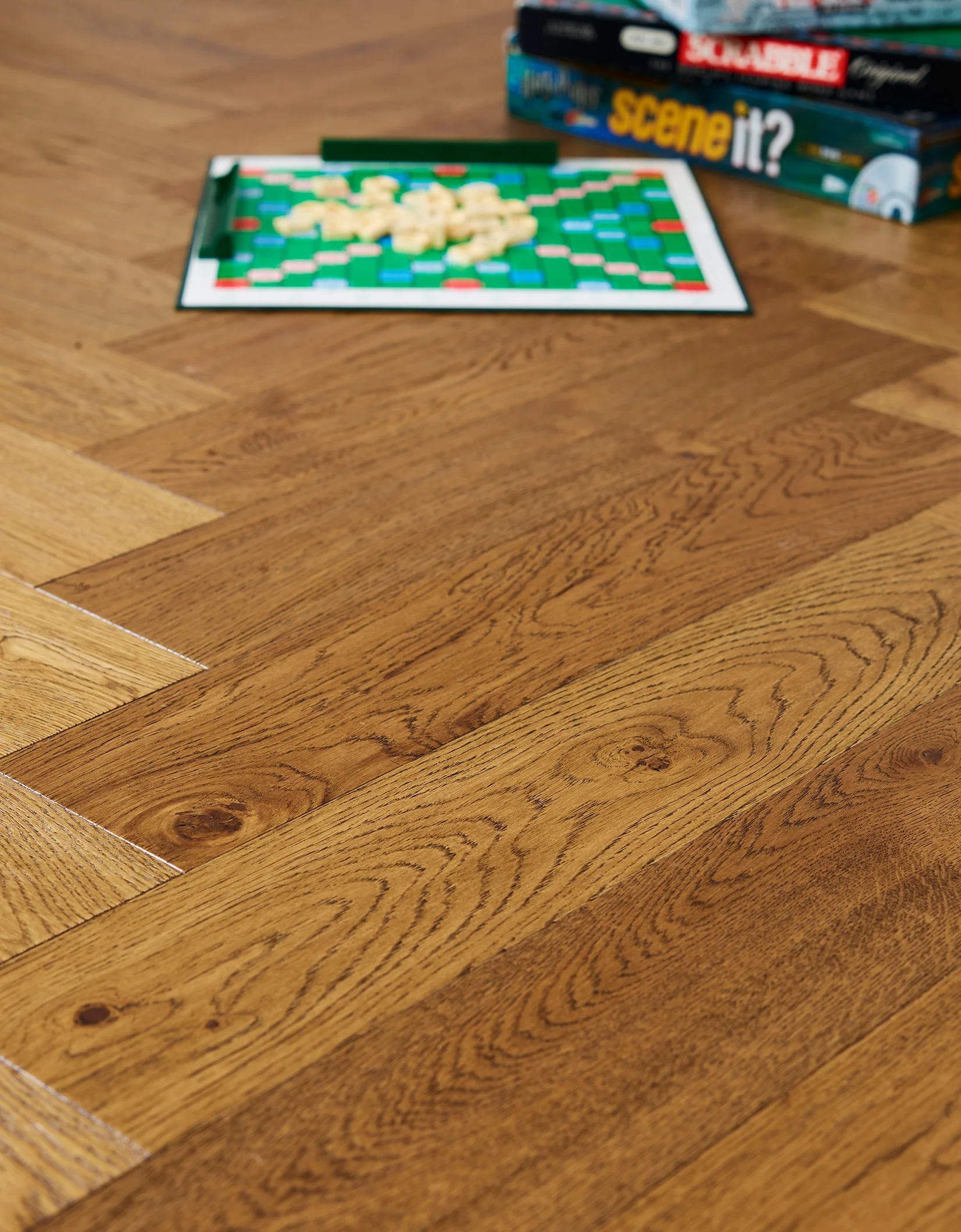 Character Oak Herringbone Cognac Stained - Image 2