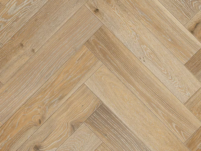 Whitewashed Oak Engineered Wood Herringbone