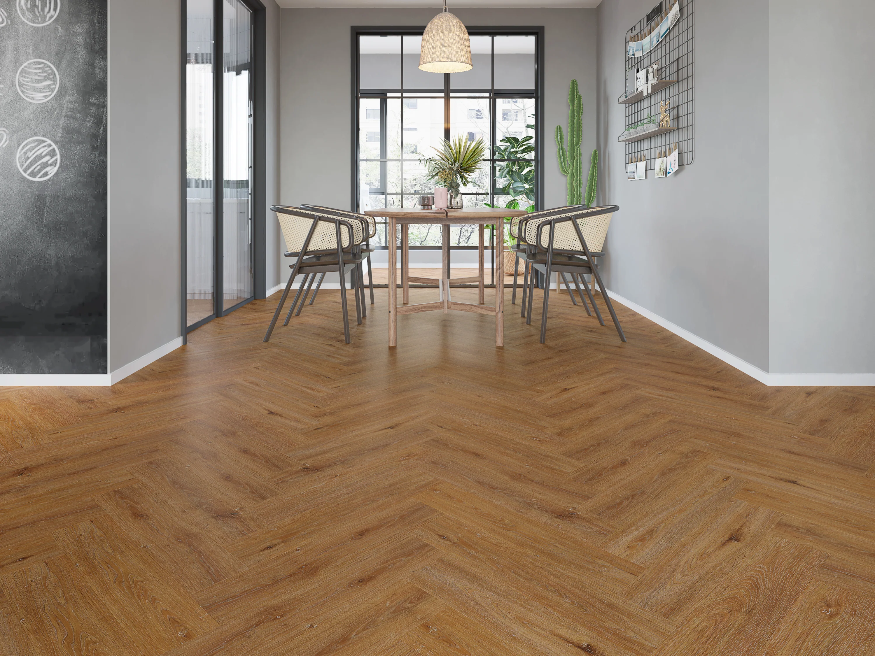 Gingerbread Oak SPC Rigid Core Click Vinyl Herringbone - Image 3