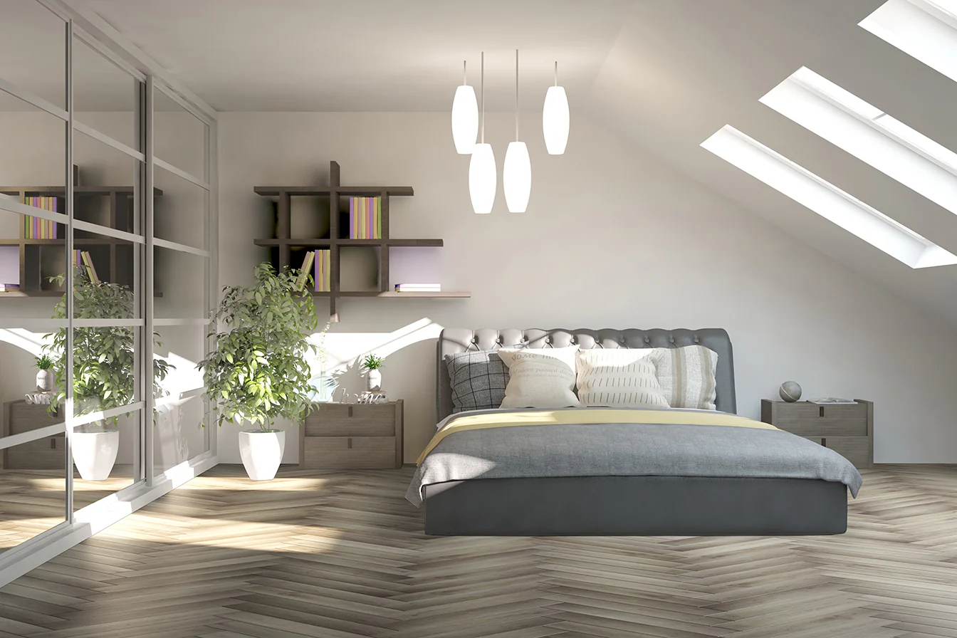 Luvanto | Contemporary Herringbone Design Misty Elm