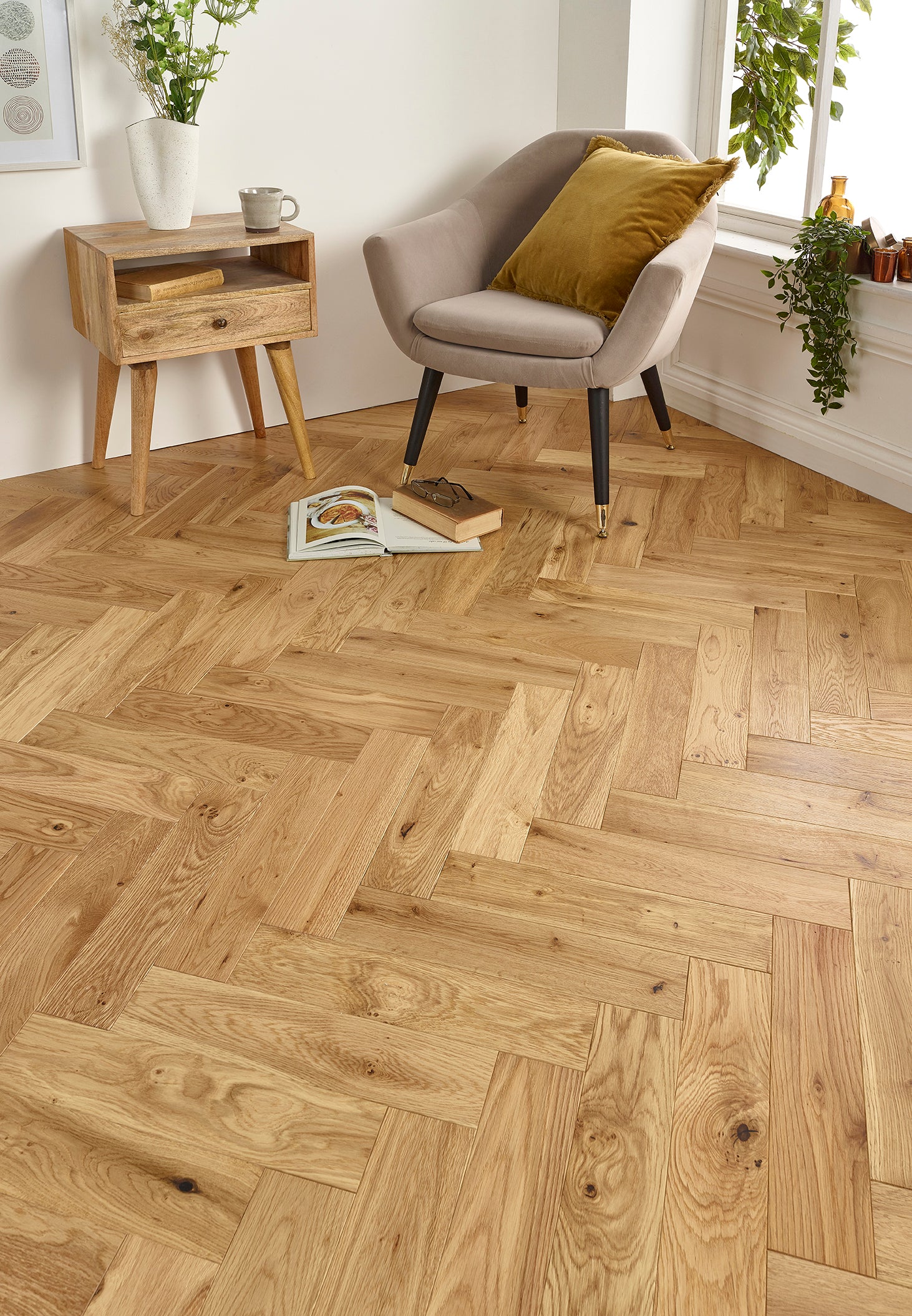 Natural Brushed Lacquered Herringbone - Image 3