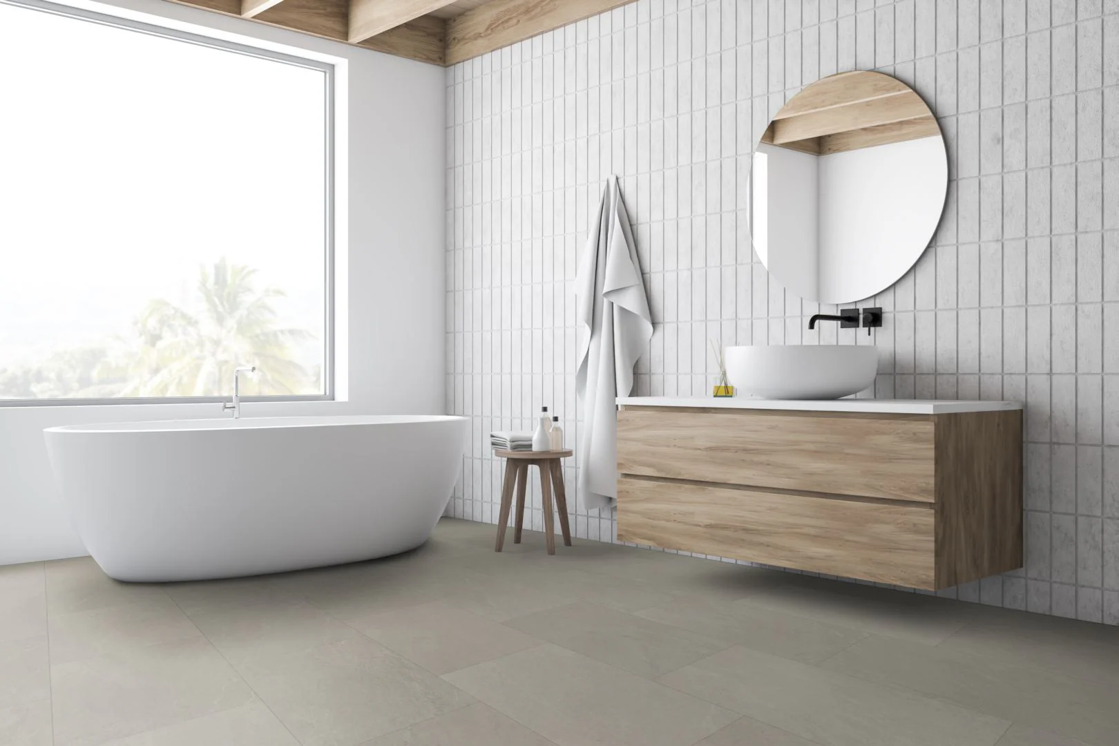Beige Slate Tile SPC Rigid Core Click Vinyl