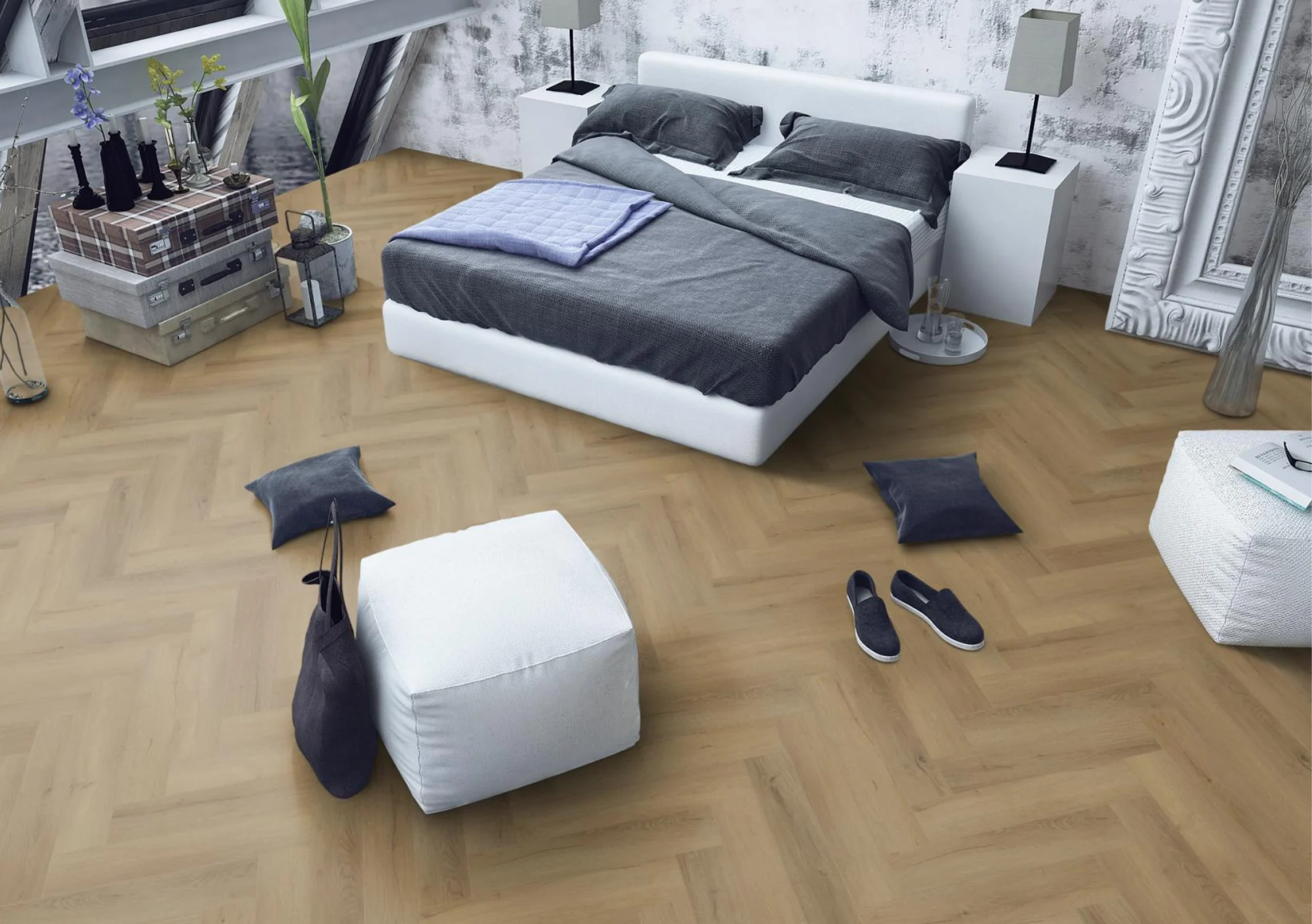Barley Oak Herringbone SPC Rigid Core Click Vinyl - Image 2