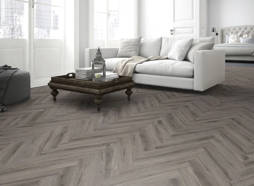Rustic Grey Oak Herringbone SPC Rigid Core Click Vinyl - Image 2