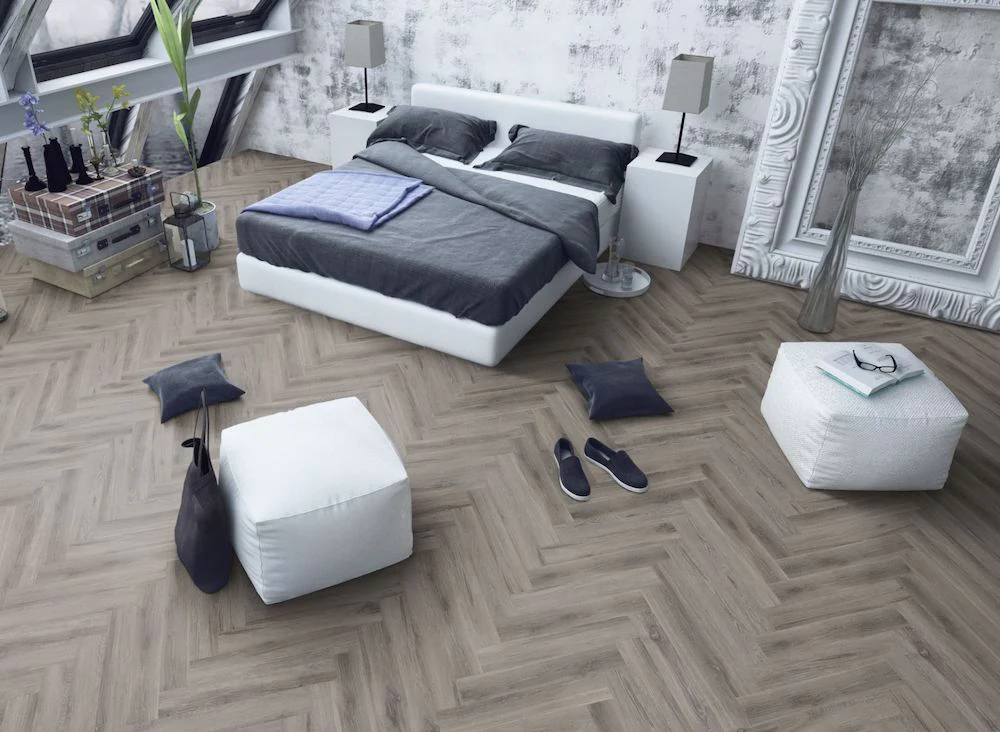 Rustic Grey Oak Herringbone SPC Rigid Core Click Vinyl - Image 3
