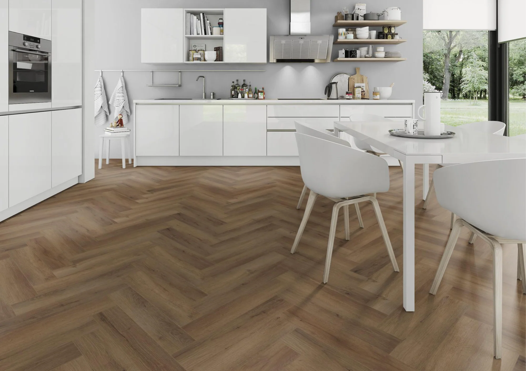 Truffle Oak Herringbone SPC Rigid Core Click Vinyl - Image 5