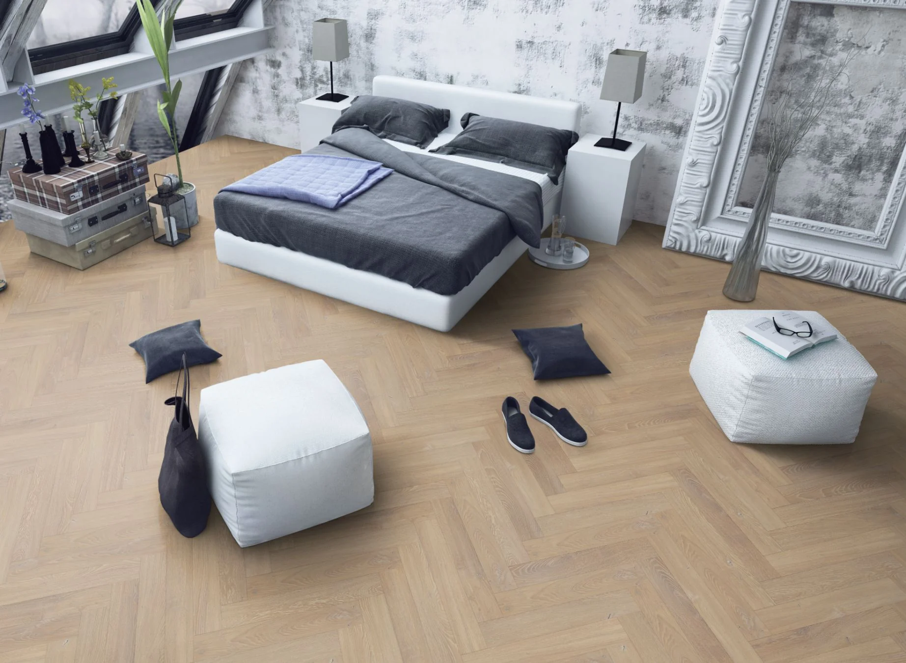 Premium 12mm Laminate Herringbone Desert Oak - Image 3
