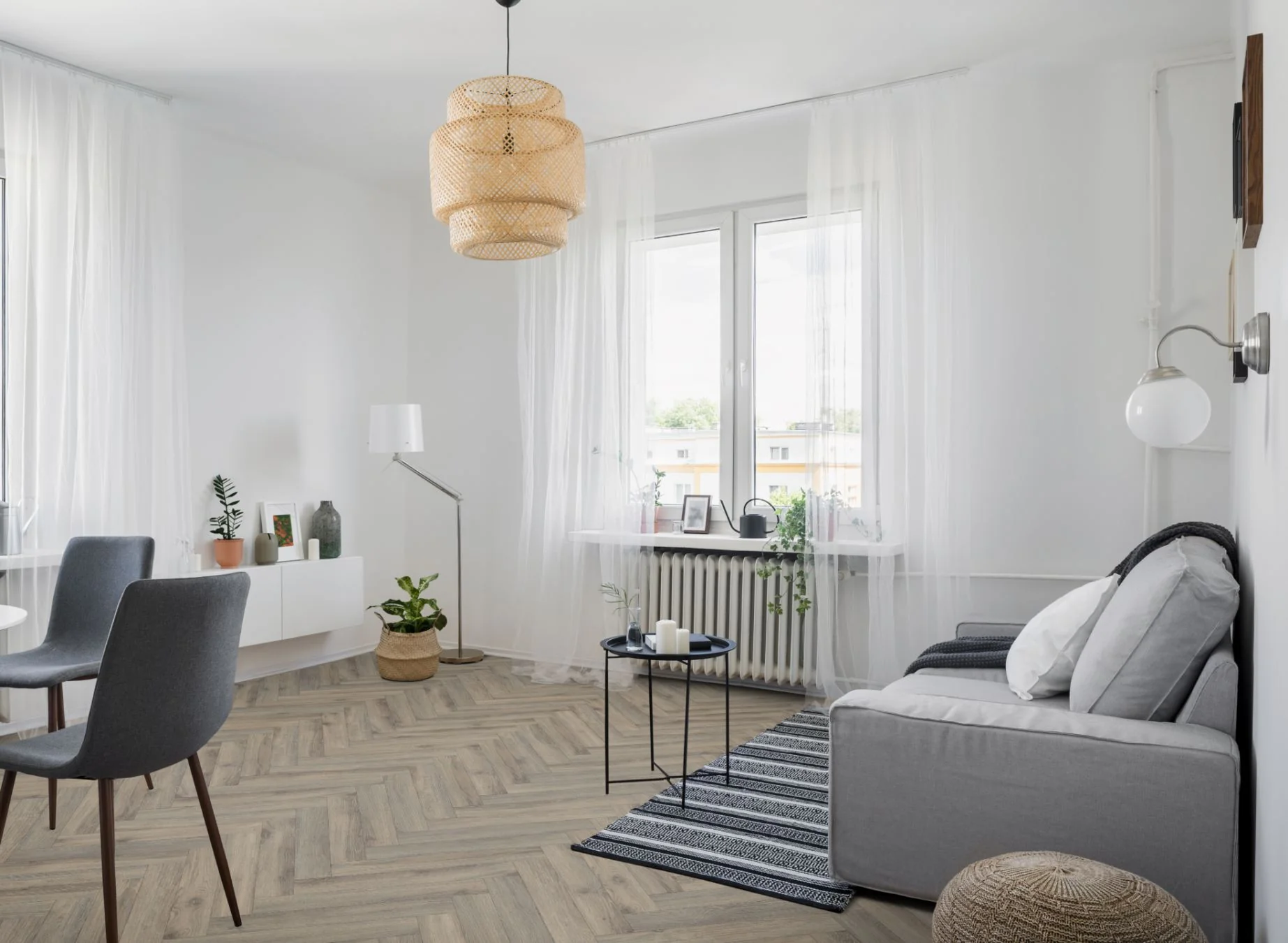 Premium 12mm Laminate Herringbone Volcanic Oak - Image 3
