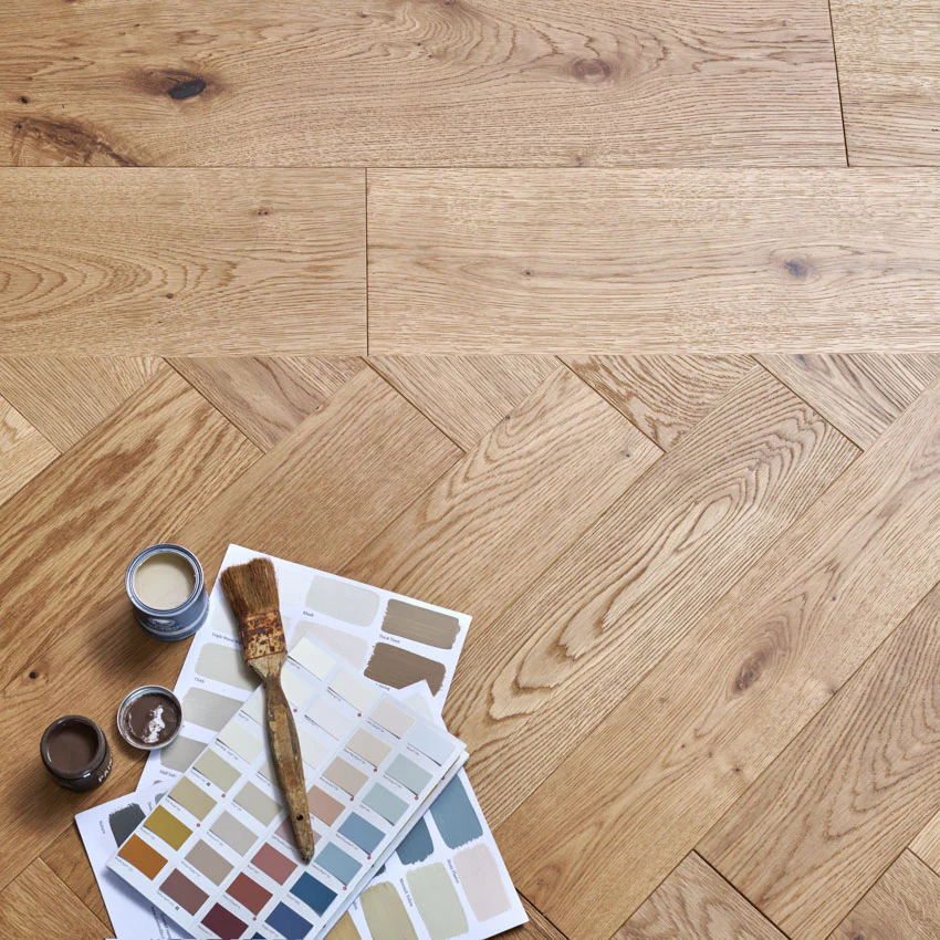 Woodpecker | Highclere Natural Oak Large Herringbone - Image 3